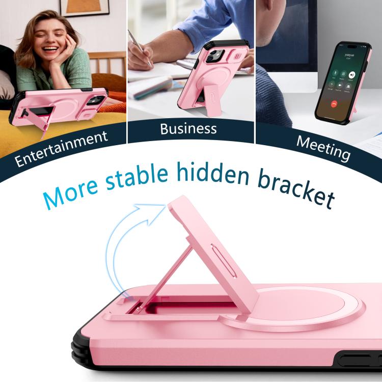For iPhone 11 Sliding Camshield MagSafe Holder Phone Case