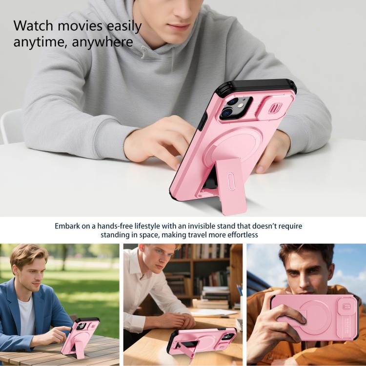 For iPhone 11 Sliding Camshield MagSafe Holder Phone Case