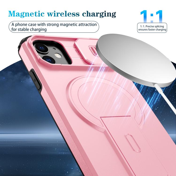 For iPhone 11 Sliding Camshield MagSafe Holder Phone Case