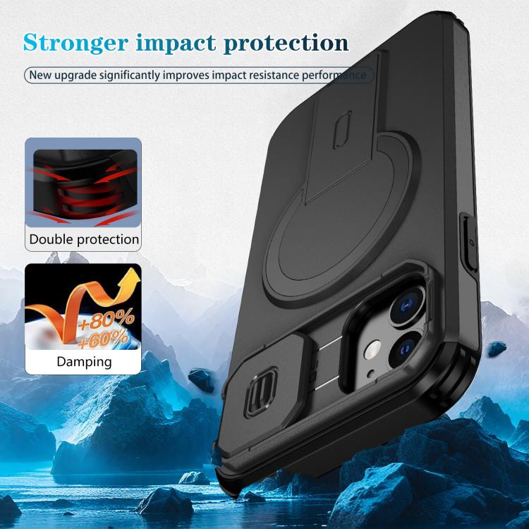 For iPhone 11 Sliding Camshield MagSafe Holder Phone Case