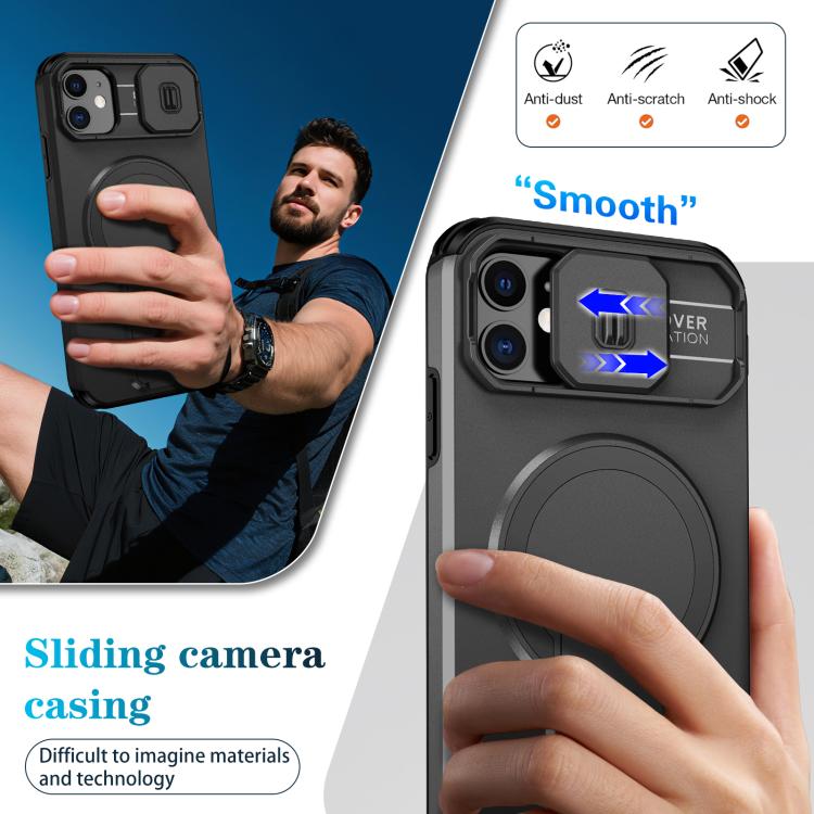 For iPhone 11 Sliding Camshield MagSafe Holder Phone Case