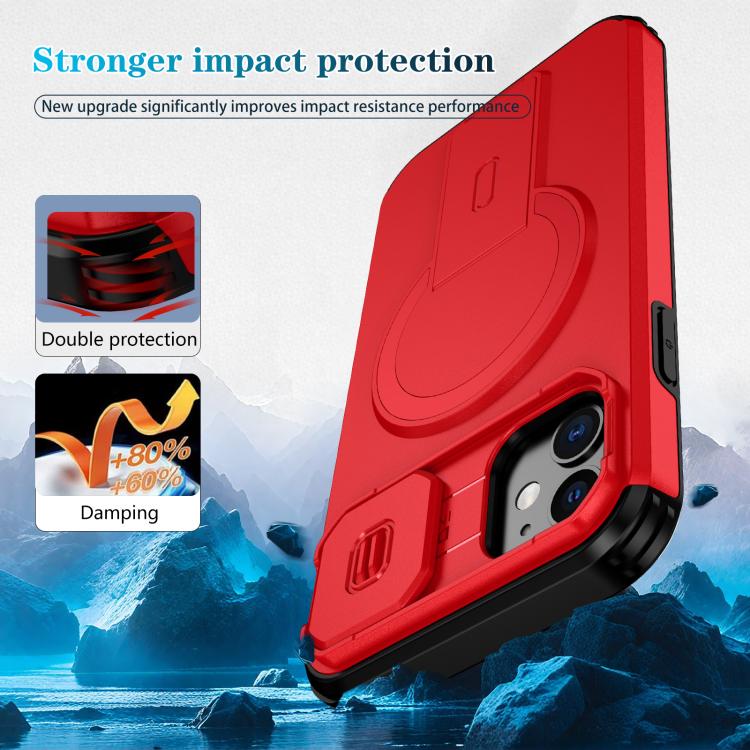 For iPhone 11 Sliding Camshield MagSafe Holder Phone Case