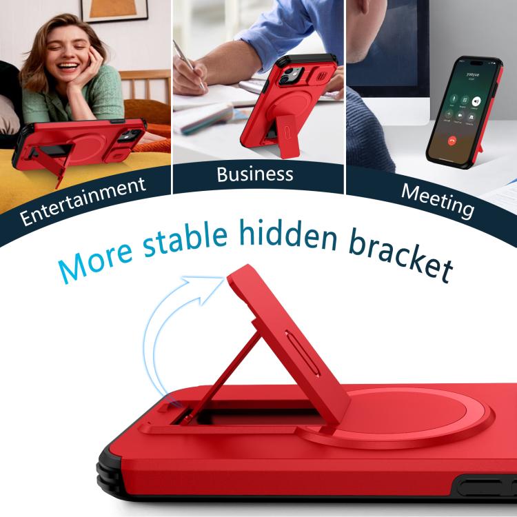 For iPhone 11 Sliding Camshield MagSafe Holder Phone Case