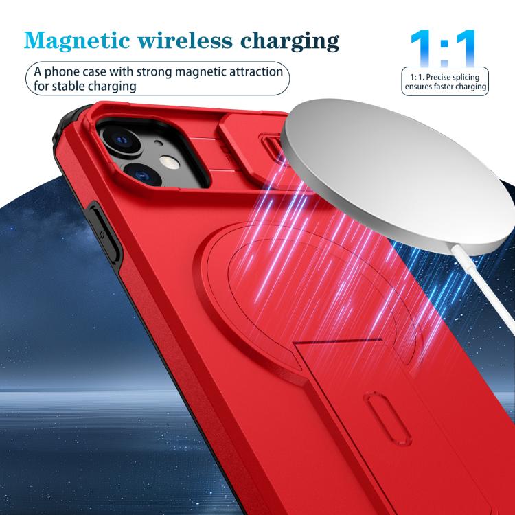 For iPhone 11 Sliding Camshield MagSafe Holder Phone Case