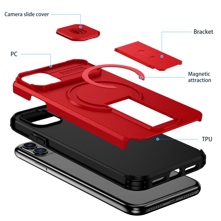 For iPhone 11 Sliding Camshield MagSafe Holder Phone Case