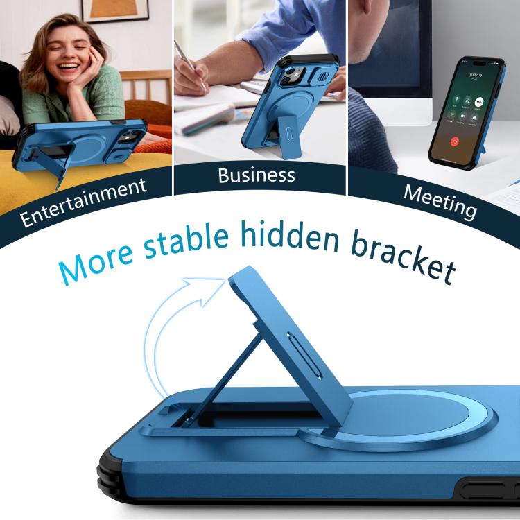 For iPhone 11 Sliding Camshield MagSafe Holder Phone Case