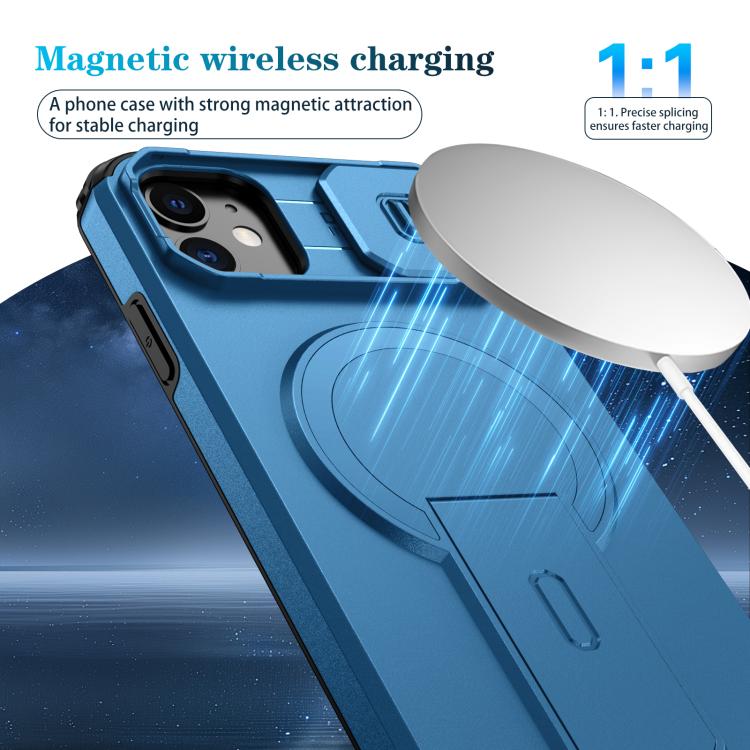 For iPhone 11 Sliding Camshield MagSafe Holder Phone Case