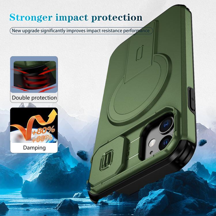 For iPhone 11 Sliding Camshield MagSafe Holder Phone Case
