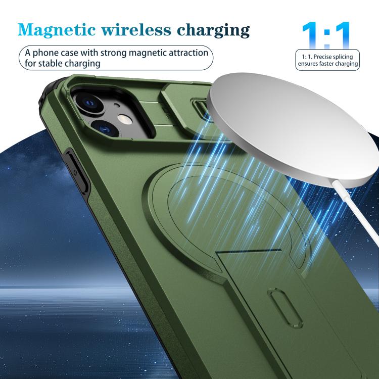 For iPhone 11 Sliding Camshield MagSafe Holder Phone Case