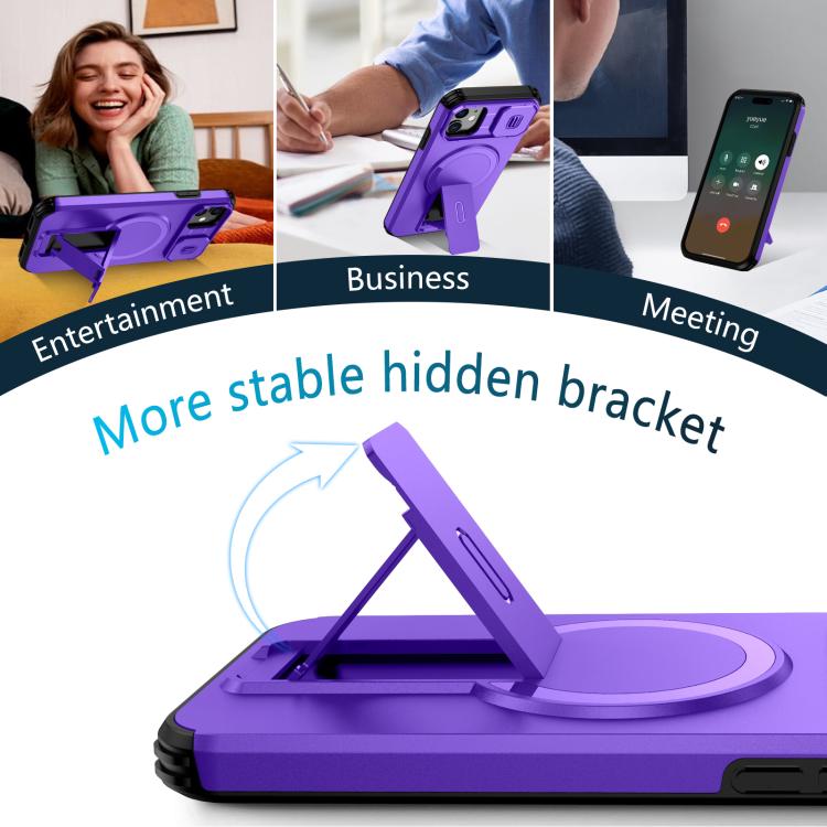 For iPhone 11 Sliding Camshield MagSafe Holder Phone Case