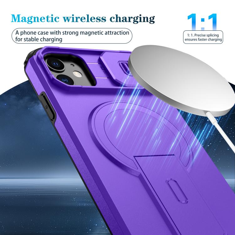 For iPhone 11 Sliding Camshield MagSafe Holder Phone Case