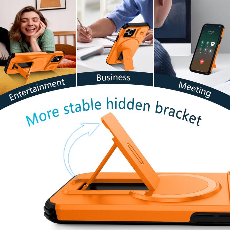 For iPhone 11 Pro Sliding Camshield MagSafe Holder Phone Case