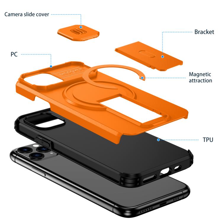 For iPhone 11 Pro Sliding Camshield MagSafe Holder Phone Case
