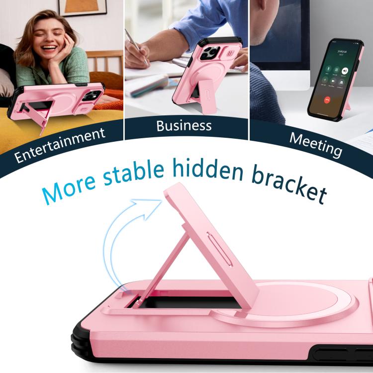 For iPhone 11 Pro Sliding Camshield MagSafe Holder Phone Case