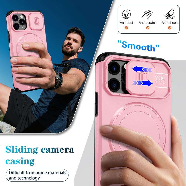 For iPhone 11 Pro Sliding Camshield MagSafe Holder Phone Case