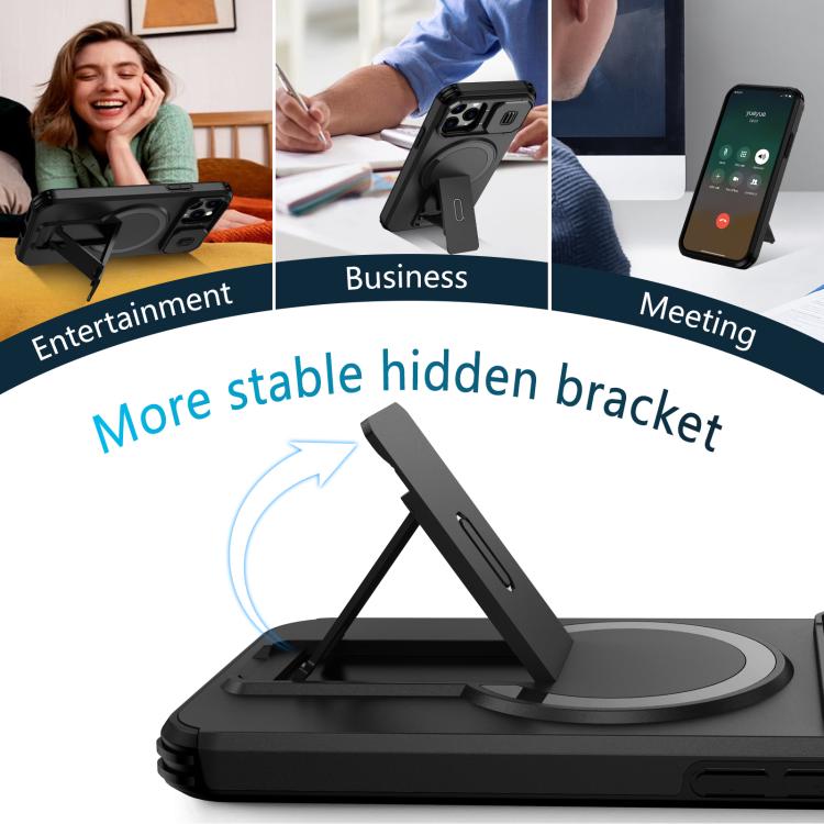 For iPhone 11 Pro Sliding Camshield MagSafe Holder Phone Case