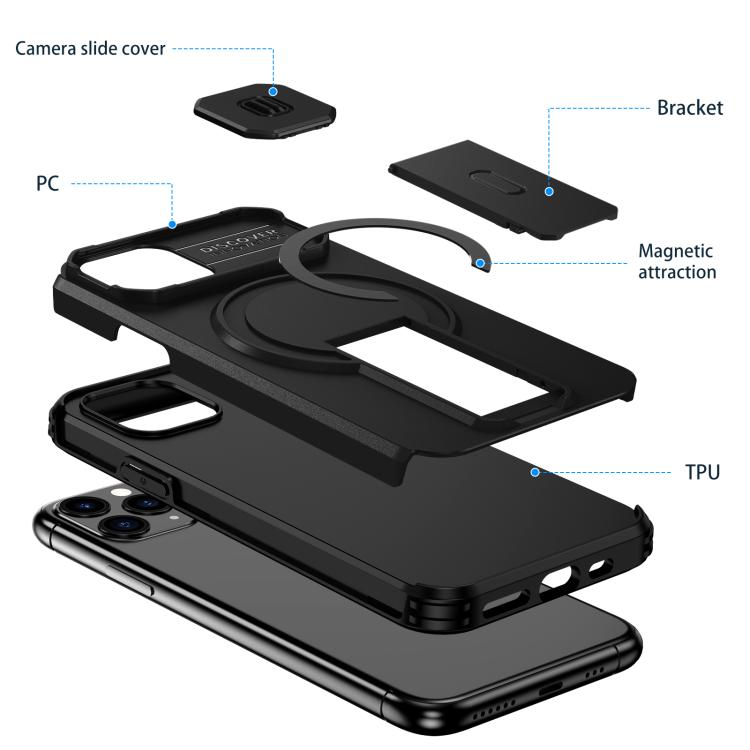 For iPhone 11 Pro Sliding Camshield MagSafe Holder Phone Case