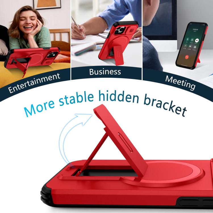 For iPhone 11 Pro Sliding Camshield MagSafe Holder Phone Case