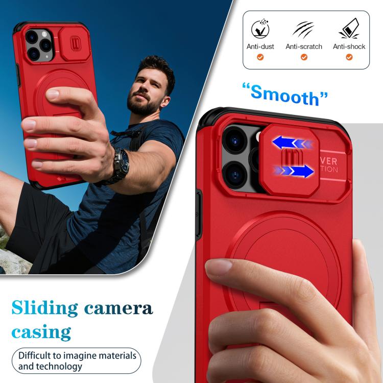 For iPhone 11 Pro Sliding Camshield MagSafe Holder Phone Case