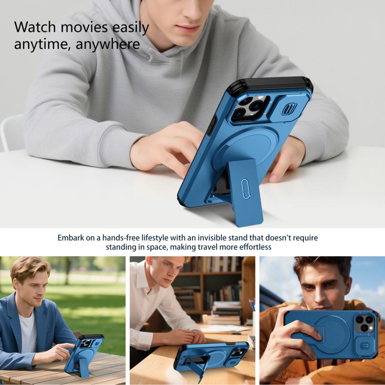For iPhone 11 Pro Sliding Camshield MagSafe Holder Phone Case