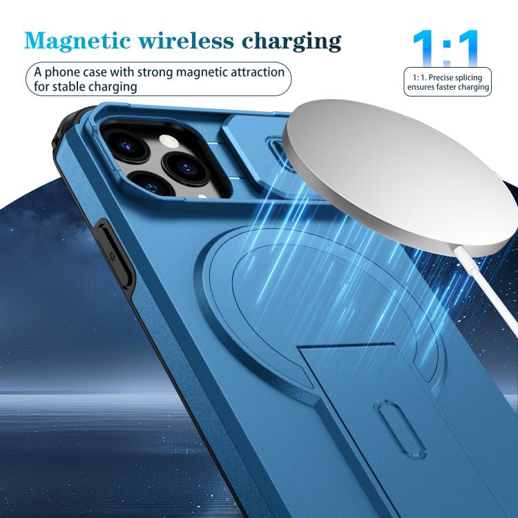For iPhone 11 Pro Sliding Camshield MagSafe Holder Phone Case