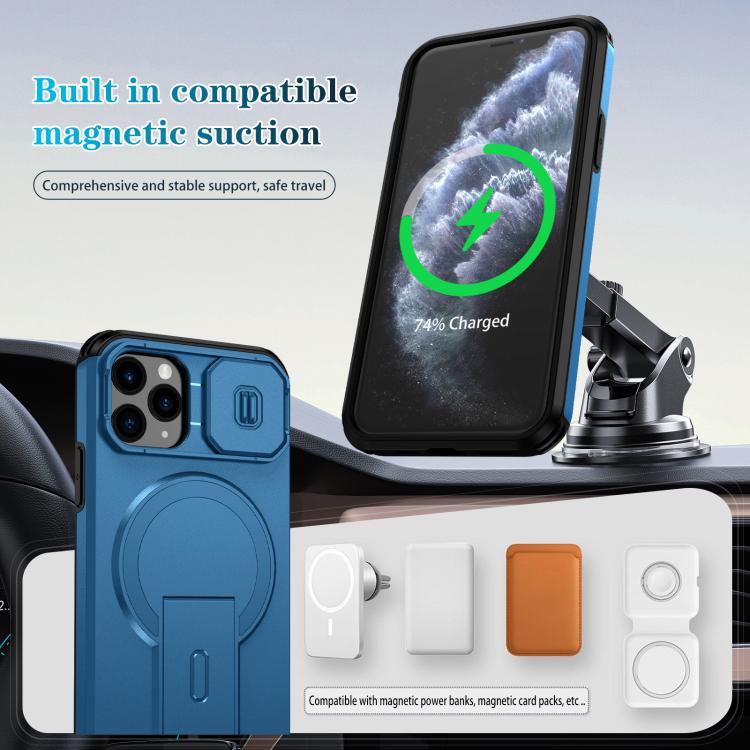 For iPhone 11 Pro Sliding Camshield MagSafe Holder Phone Case