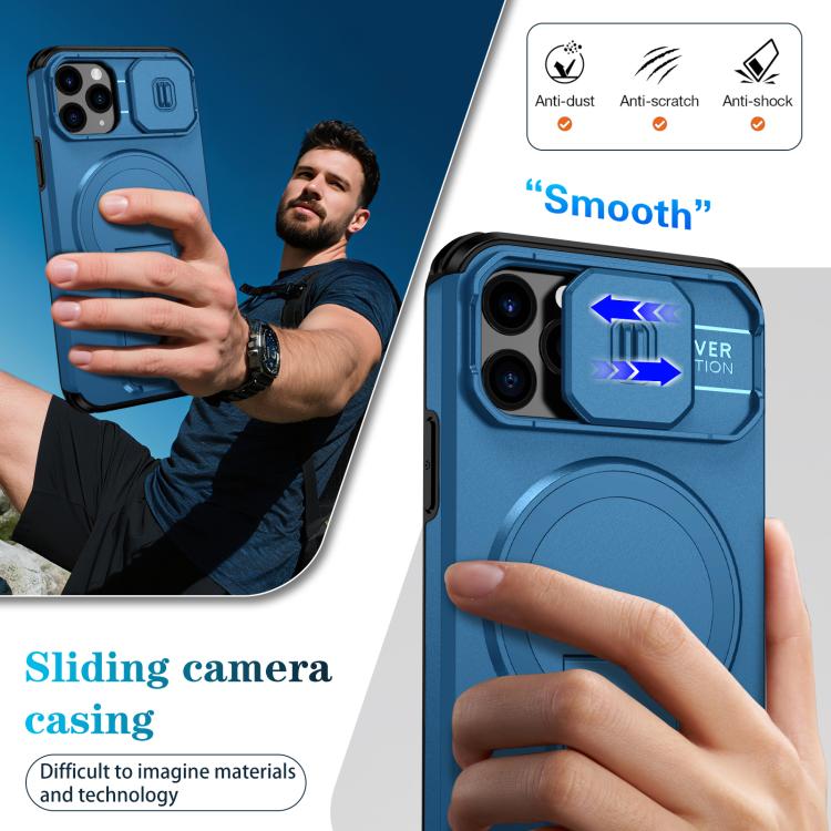 For iPhone 11 Pro Sliding Camshield MagSafe Holder Phone Case