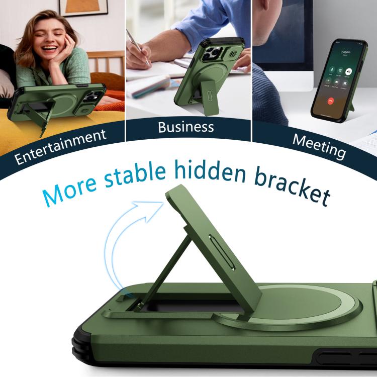 For iPhone 11 Pro Sliding Camshield MagSafe Holder Phone Case