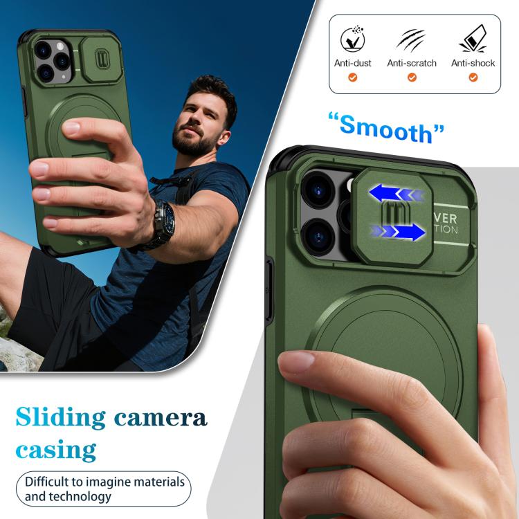 For iPhone 11 Pro Sliding Camshield MagSafe Holder Phone Case