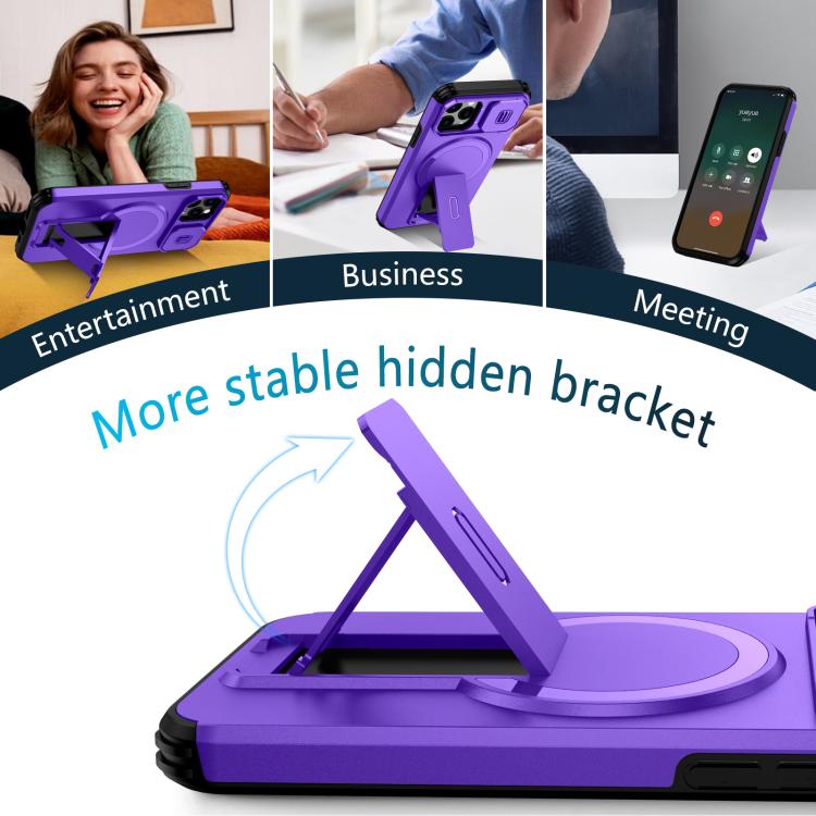 For iPhone 11 Pro Sliding Camshield MagSafe Holder Phone Case
