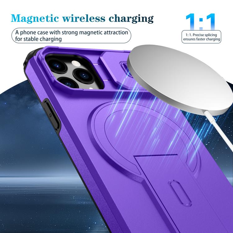 For iPhone 11 Pro Sliding Camshield MagSafe Holder Phone Case