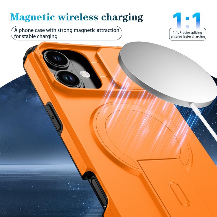 For iPhone 16 Plus Sliding Camshield MagSafe Holder Phone Case