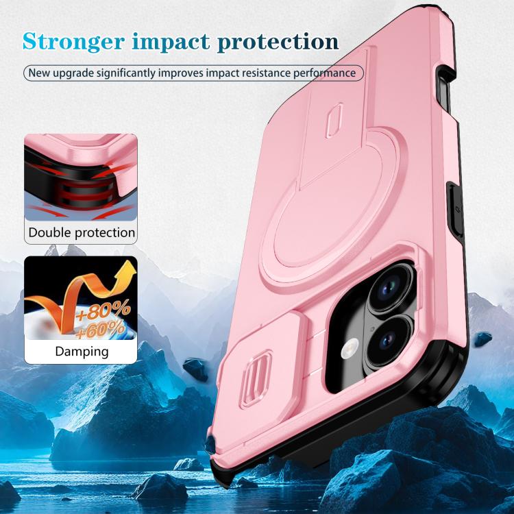 For iPhone 16 Plus Sliding Camshield MagSafe Holder Phone Case