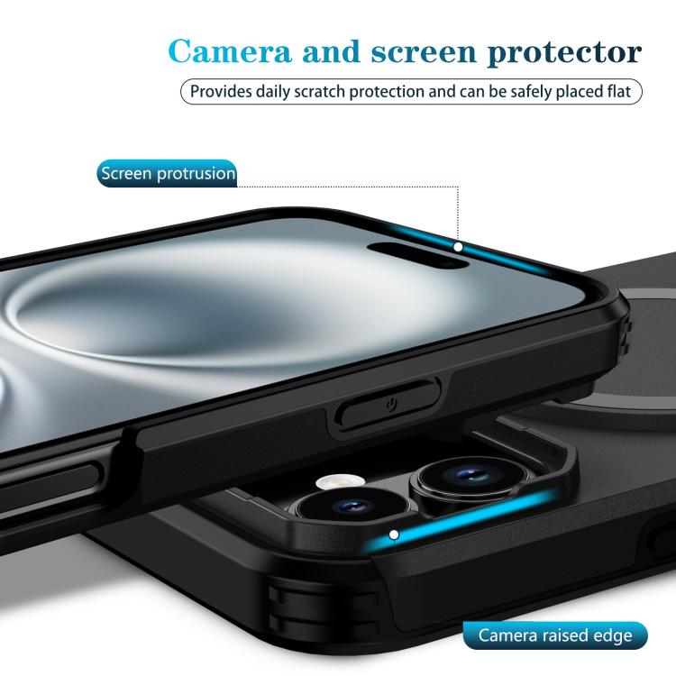 For iPhone 16 Plus Sliding Camshield MagSafe Holder Phone Case