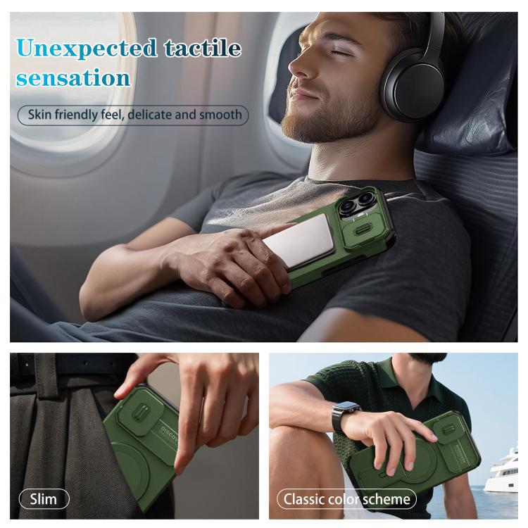 For iPhone 16 Plus Sliding Camshield MagSafe Holder Phone Case