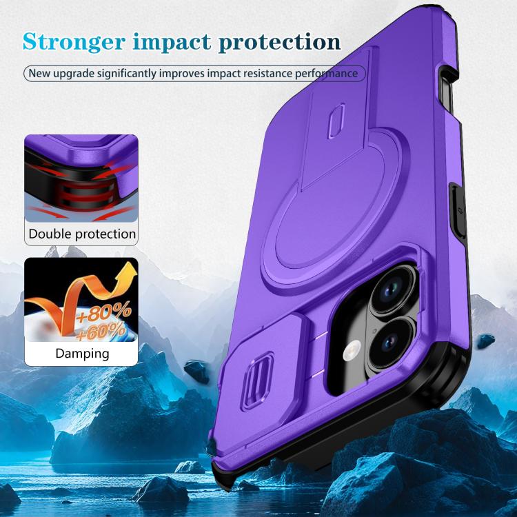 For iPhone 16 Plus Sliding Camshield MagSafe Holder Phone Case