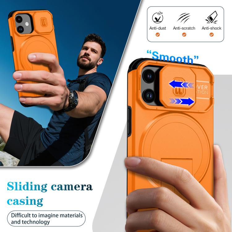 For iPhone 13 mini / 12 mini Sliding Camshield MagSafe Holder Phone Case