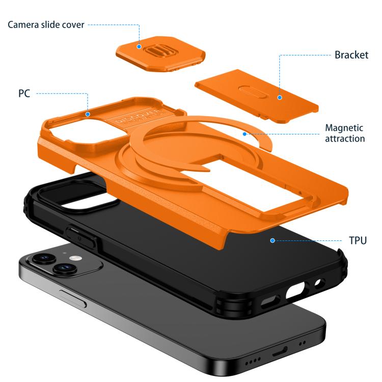 For iPhone 13 mini / 12 mini Sliding Camshield MagSafe Holder Phone Case