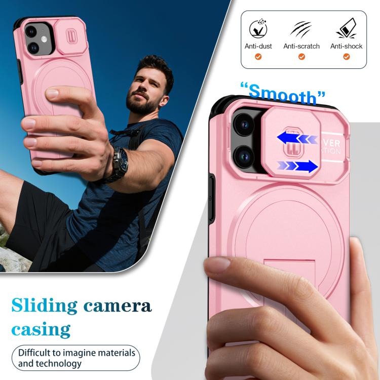 For iPhone 13 mini / 12 mini Sliding Camshield MagSafe Holder Phone Case