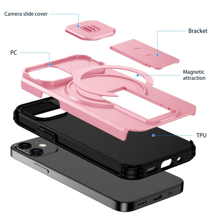 For iPhone 13 mini / 12 mini Sliding Camshield MagSafe Holder Phone Case