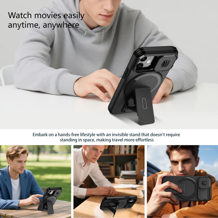 For iPhone 13 mini / 12 mini Sliding Camshield MagSafe Holder Phone Case
