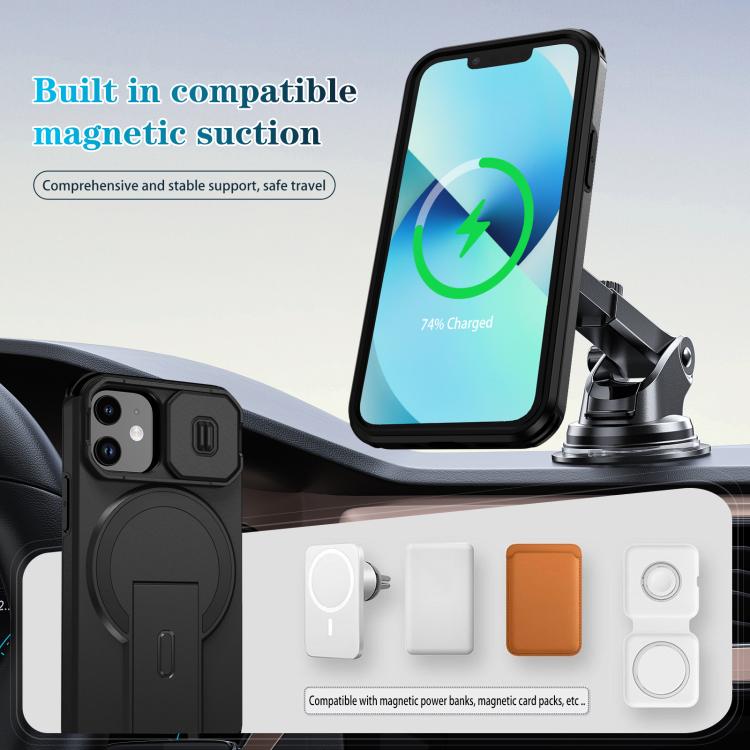 For iPhone 13 mini / 12 mini Sliding Camshield MagSafe Holder Phone Case