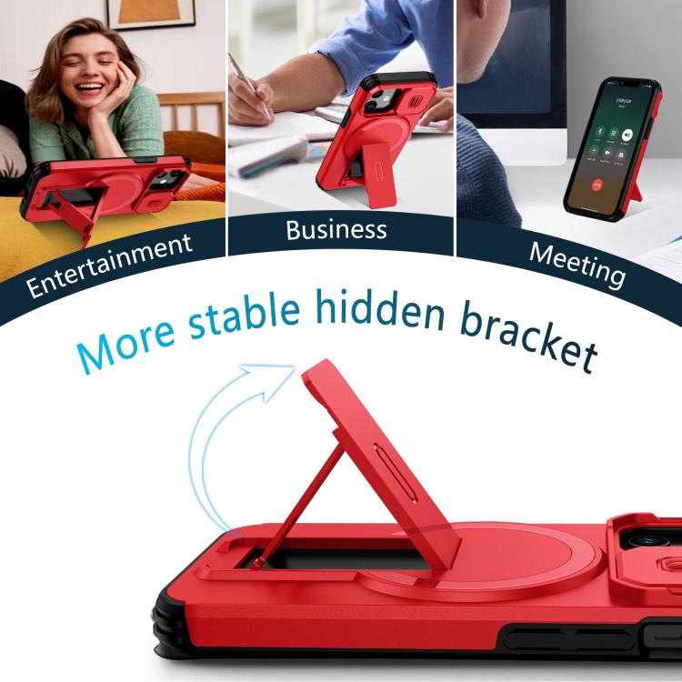 For iPhone 13 mini / 12 mini Sliding Camshield MagSafe Holder Phone Case