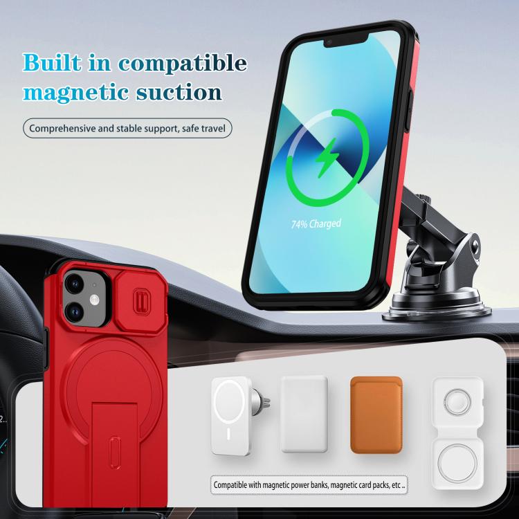 For iPhone 13 mini / 12 mini Sliding Camshield MagSafe Holder Phone Case
