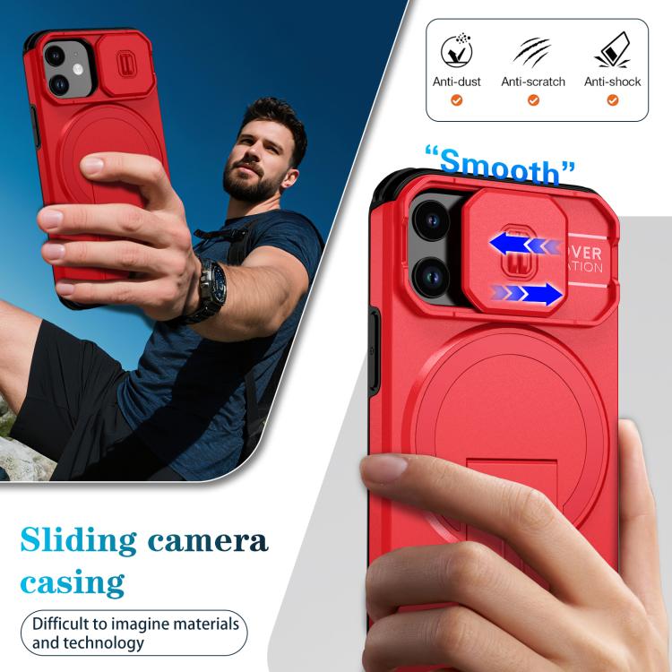 For iPhone 13 mini / 12 mini Sliding Camshield MagSafe Holder Phone Case