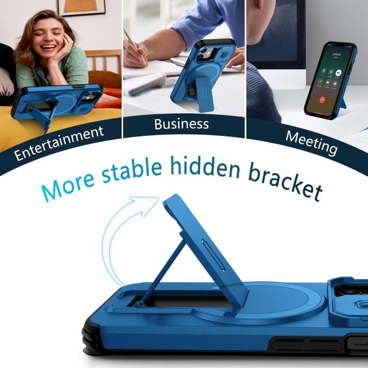 For iPhone 13 mini / 12 mini Sliding Camshield MagSafe Holder Phone Case