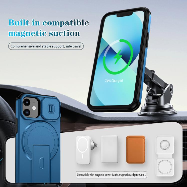 For iPhone 13 mini / 12 mini Sliding Camshield MagSafe Holder Phone Case