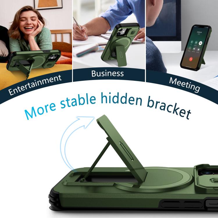 For iPhone 13 mini / 12 mini Sliding Camshield MagSafe Holder Phone Case