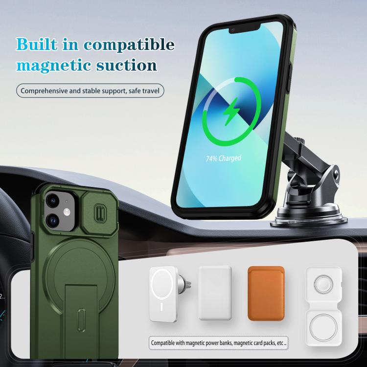 For iPhone 13 mini / 12 mini Sliding Camshield MagSafe Holder Phone Case