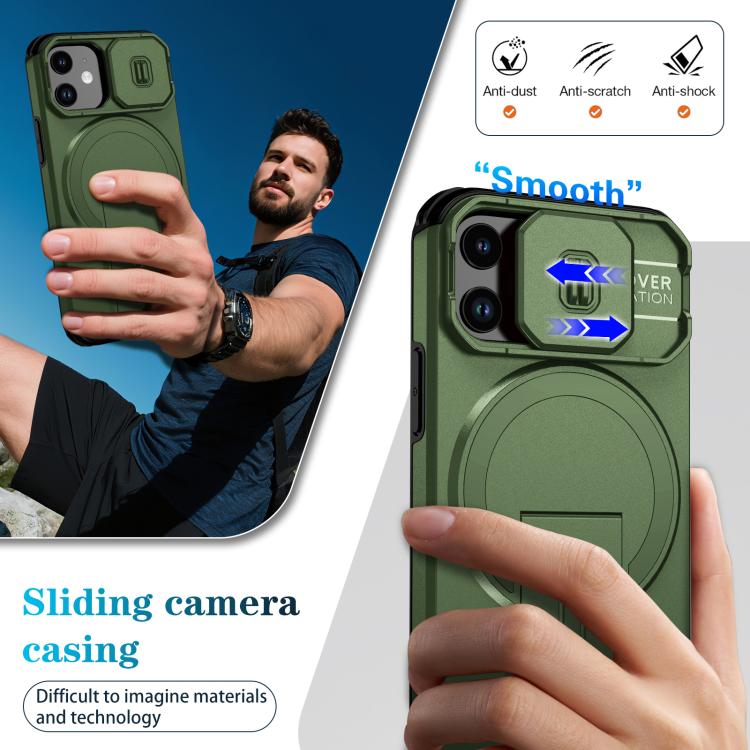 For iPhone 13 mini / 12 mini Sliding Camshield MagSafe Holder Phone Case
